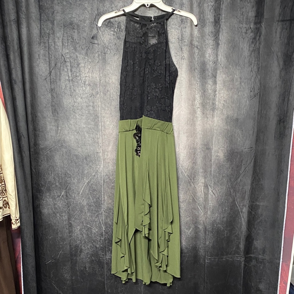 Weissman Black Lace and Green Adult Dance Costume